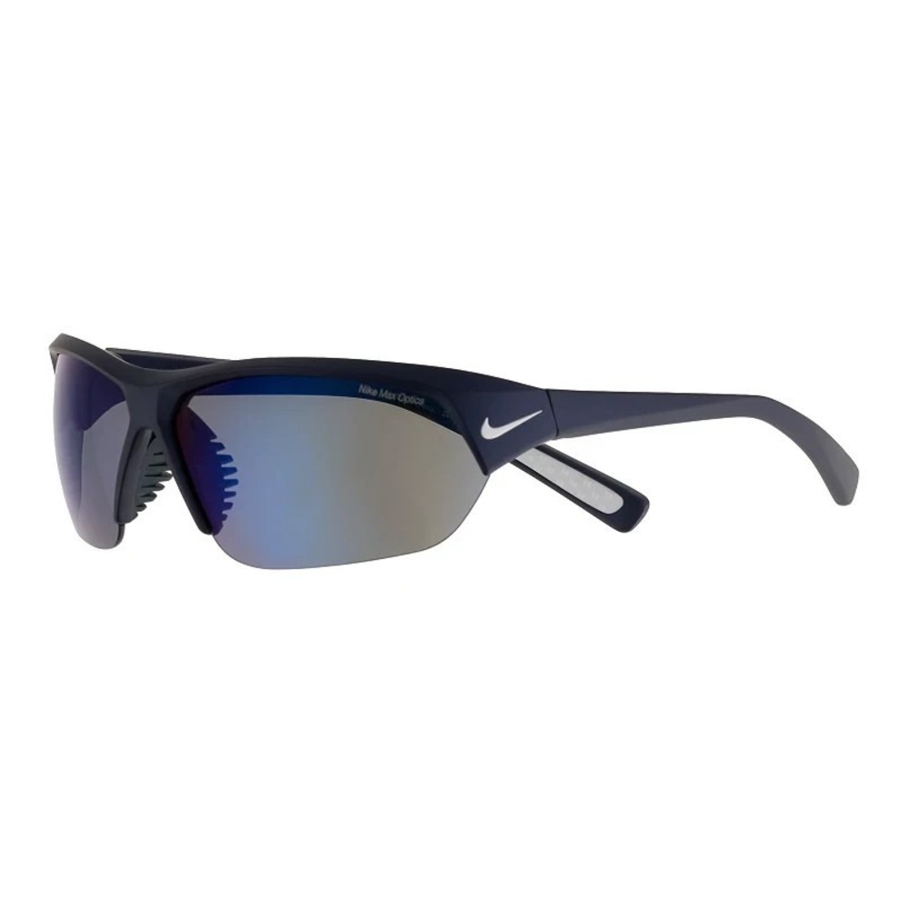 Nike Skylon Ace‎ 69mm Semi-Rimless Sunglasses Matte Obsidian Blue Lens NWT